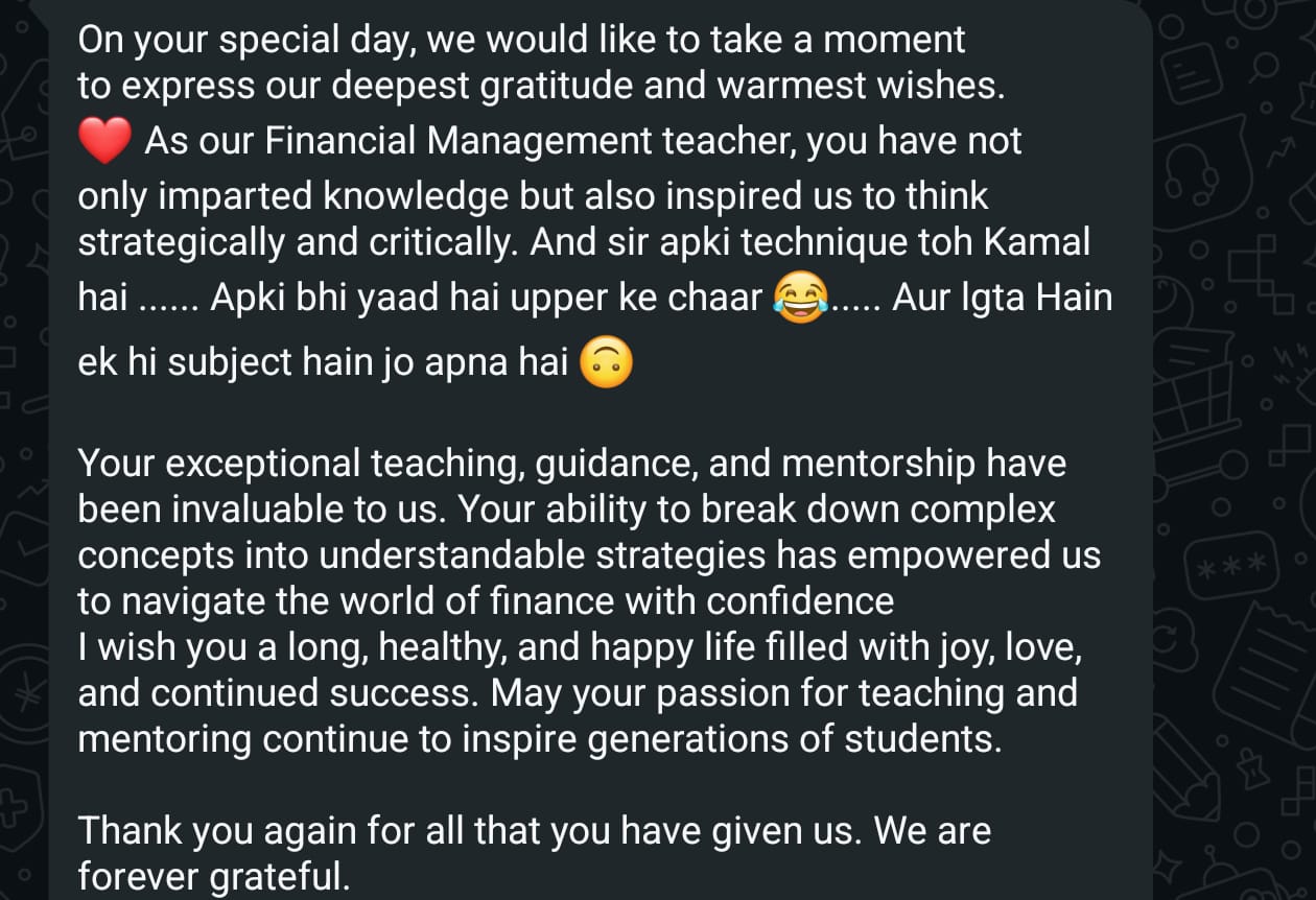 Student feedback